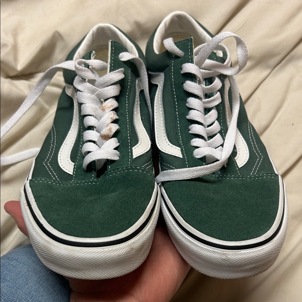 Green and White VANS